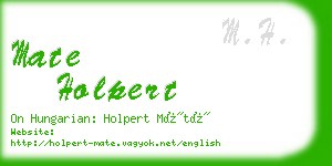 mate holpert business card